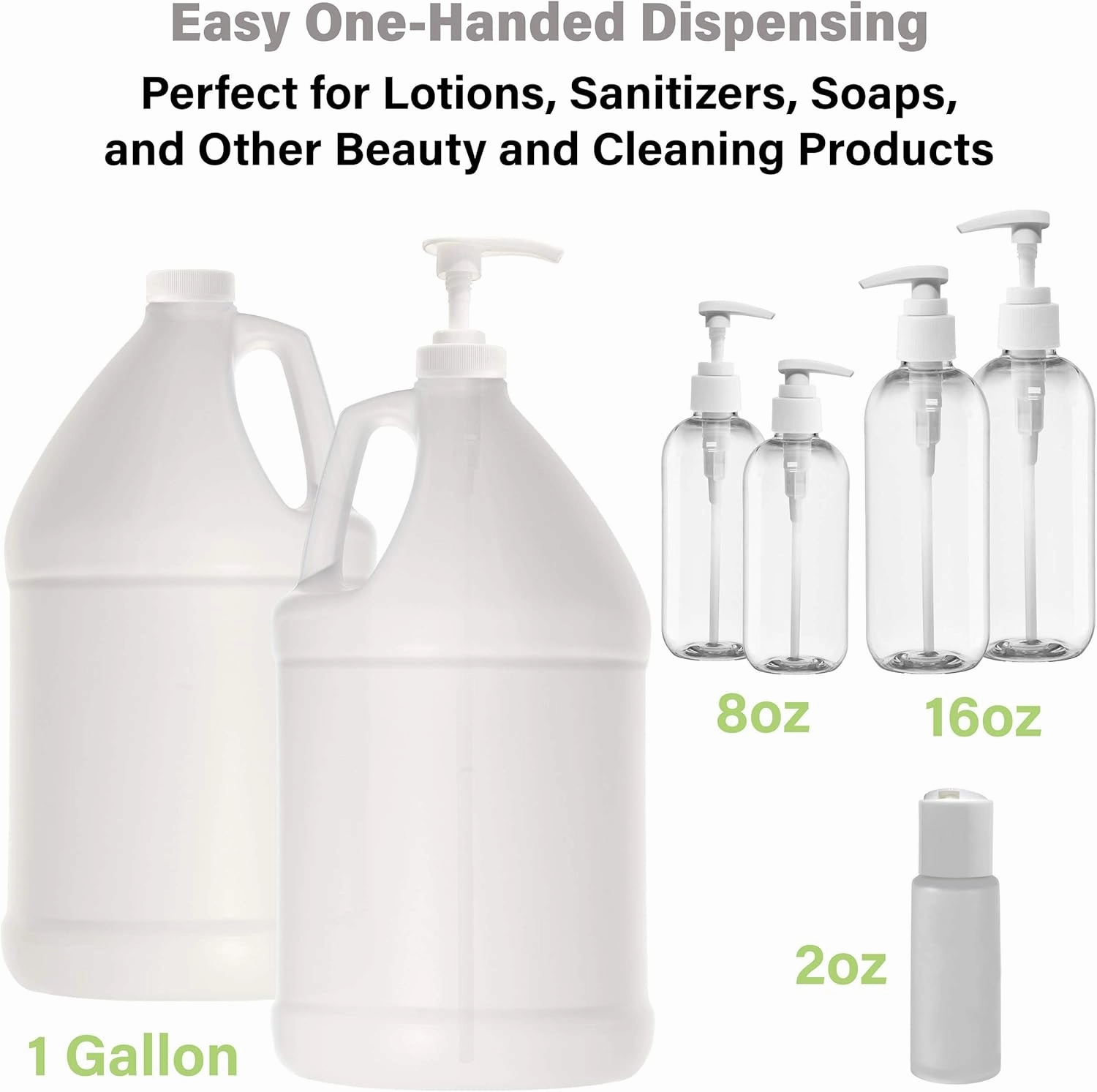 KOALA Round Gallon HDPE Opaque Jug with Twist Cap and Press Pump Leakproof Refillable Storage Containers for Shampoo, Conditioner, Detergent, Soap, Lotion, Gel, Liquid Hand Sanitizer, Single