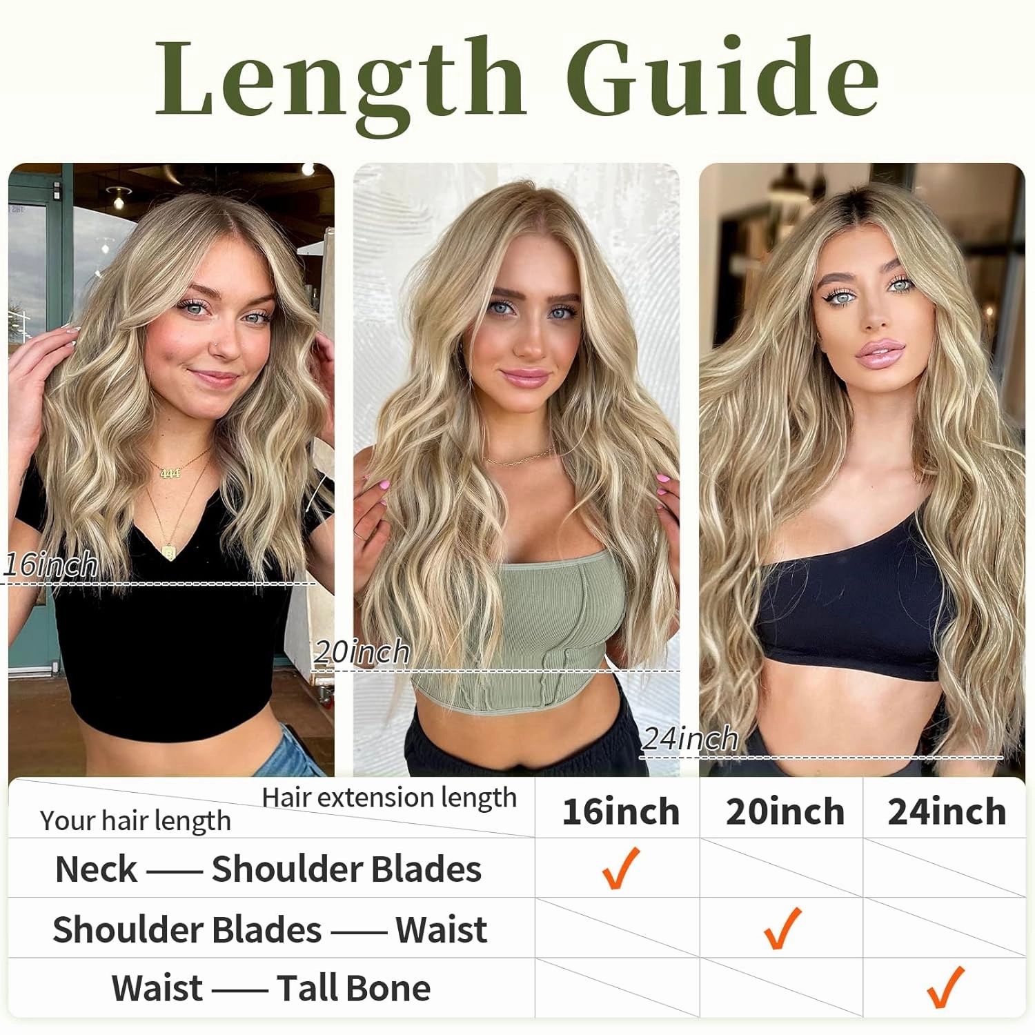 KooKaStyle Invisible Wire Hair Extensions with Transparent Wire Adjustable Size 4 Secure Clips Long Wavy Secret Hairpiece (24 Inch,Dark Ash Blonde mix Light Blonde Highlights)