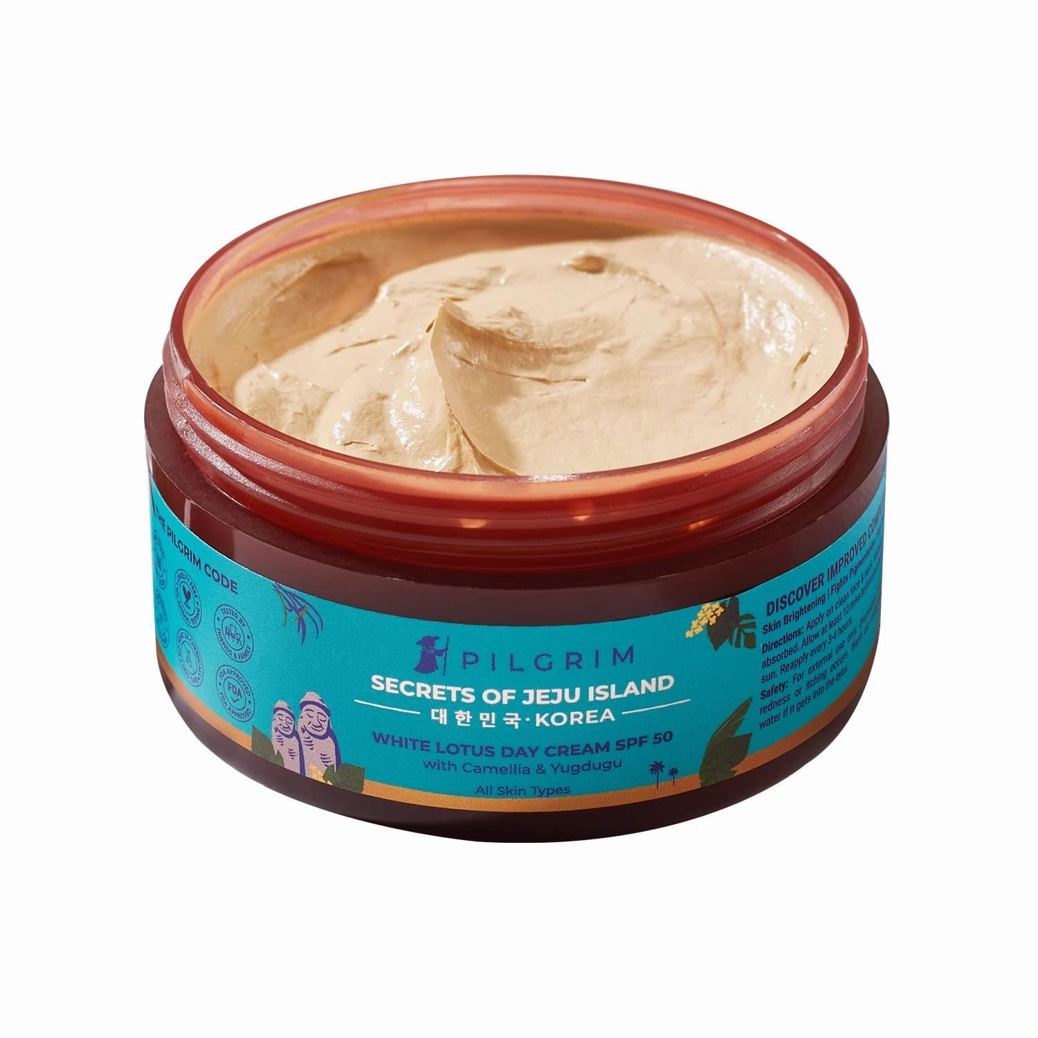 Korean White Lotus Face Cream with SPF 50 | White Lotus Day cream for women daily use | Face cream for dry skin, sensitive skin & oily skin | Korean Skin Care | 100g