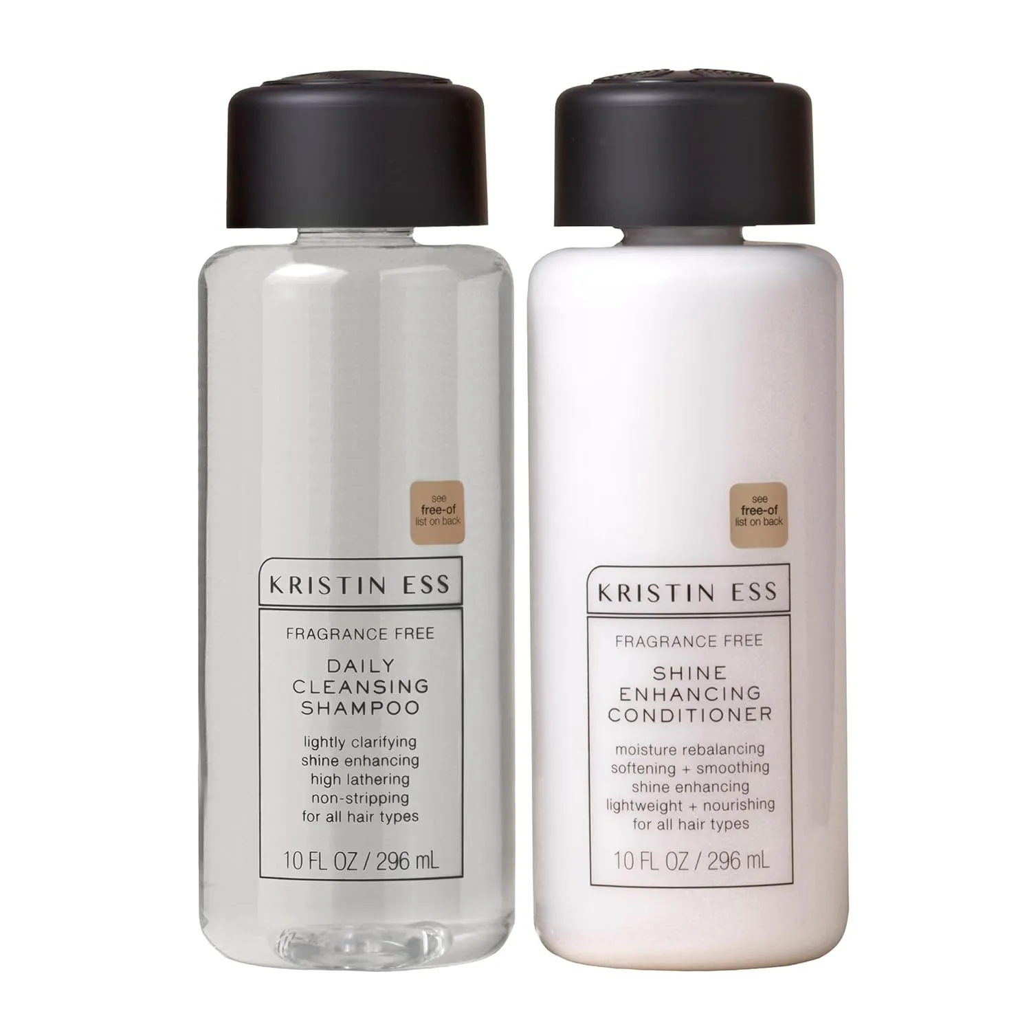 Kristin Ess Hair Fragrance Free Shampoo and Conditioner Set | Sulfate Free and Color Safe Shampoo and Conditioner | Hydrating   Moisturizing | Vegan | Cruelty Free - 10 oz