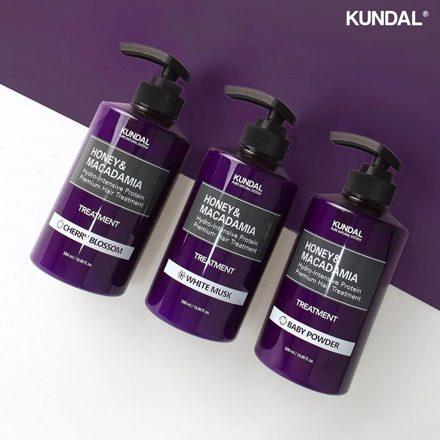 KUNDAL Natural Shampoo and Conditioner Set [White Musk] - Korean Hair Care, Long Lasting Fragrance, Moisturize, Nourish, Frizz Control, Argan & Macadamia Oil, Sulfate-Free 16.9fl oz (Pack of 2)