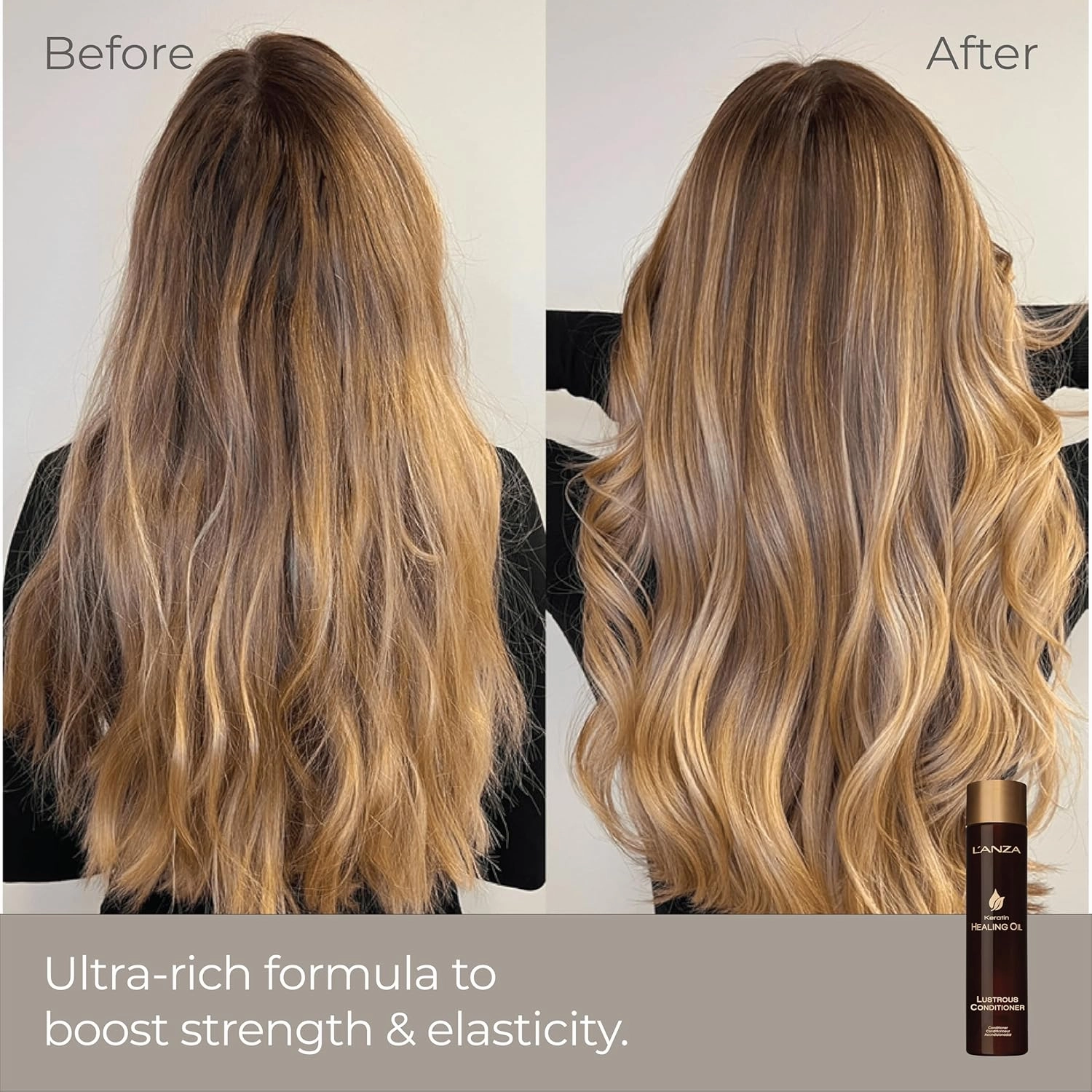 L'ANZA Keratin Healing Oil Lustrous Conditioner, Deep Conditioner for Dry Damaged Hair, Boosts Shine, Strength and Hair Health, Repair Damage and Prevent Frizz, Sulfate Free, Cruelty Free