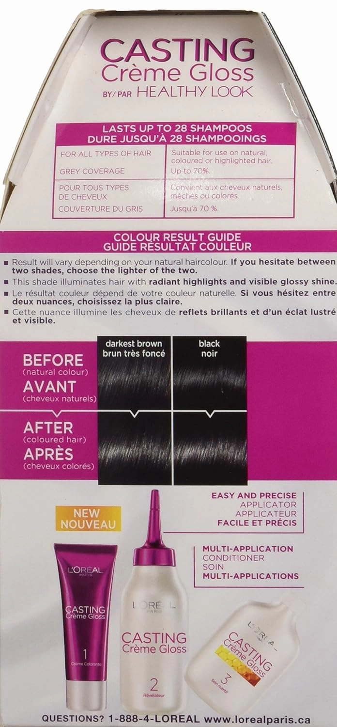 L'Oreal Healthy Look Creme Gloss Hair Color, 1 Rich Black/Double Espresso