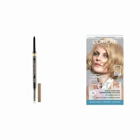 L'Oreal Paris Feria Hair Color and Brow Stylist Definer Eyebrow Pencil Bundle, Includes 1 Box of Feria 91 Light Beige Blonde Hair Dye   1 Light Blonde Eyebrow Pencil