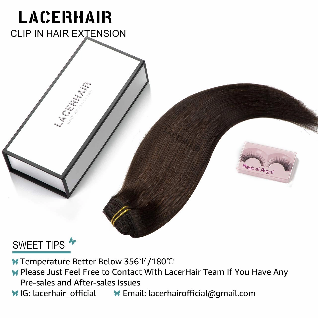 Lacer Clip in Human Hair Extensions, 22 Inch 140g Light Dark Brown Clip in Hair Extensions Real Human Hair Double Weft Natural Straight Remy Human Hair Clip Ins 7 Pcs with 16 Clips Human Hair