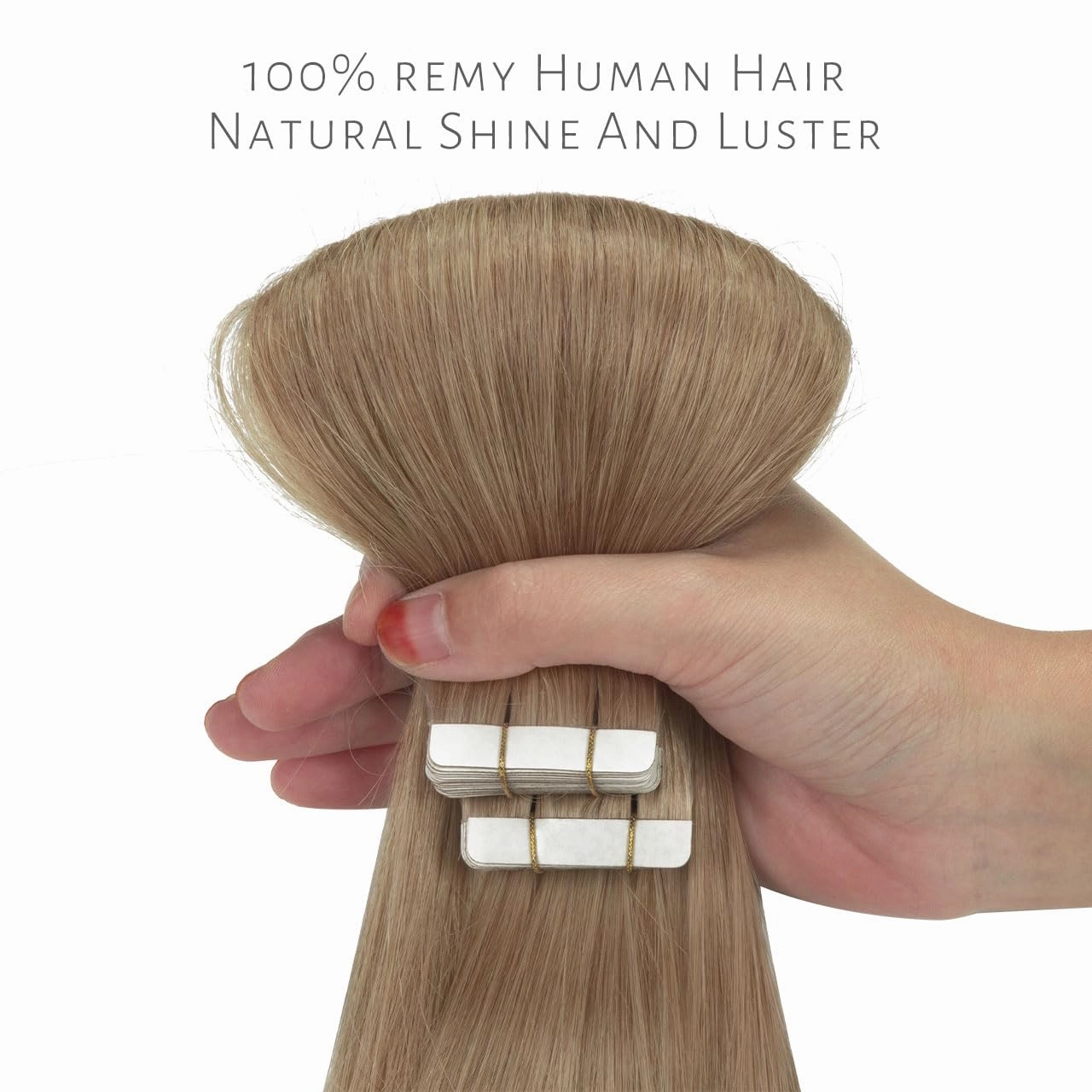 Lacer Hair Extensions Tape in Human Hair Chestnut Brown Skin Weft Remy Tape in Hair Extensions 14 Inch Full Thick Ends Adhesive Hair Pieces for Women 50g/20pcs