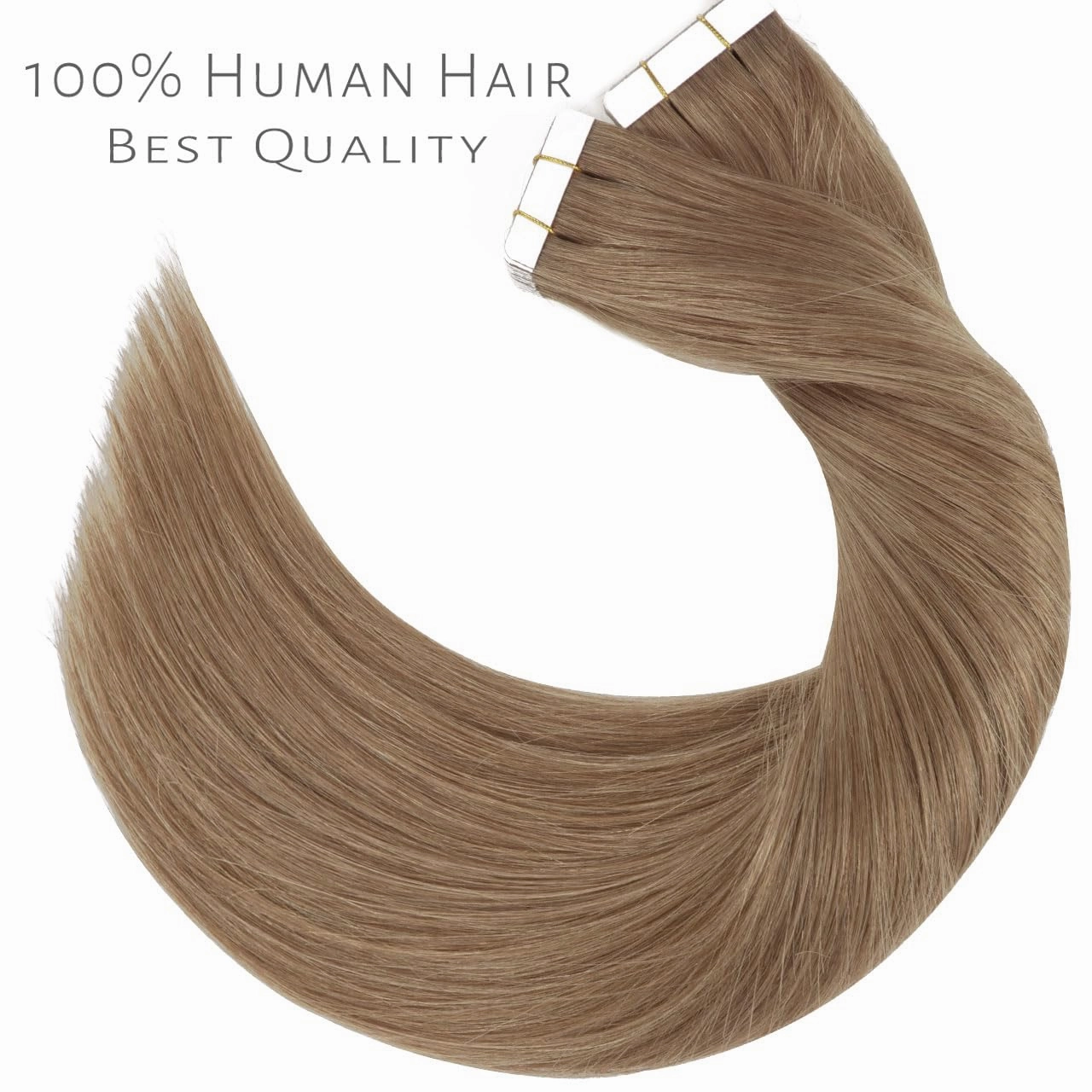 Lacer Hair Extensions Tape in Human Hair Chestnut Brown Skin Weft Remy Tape in Hair Extensions 14 Inch Full Thick Ends Adhesive Hair Pieces for Women 50g/20pcs