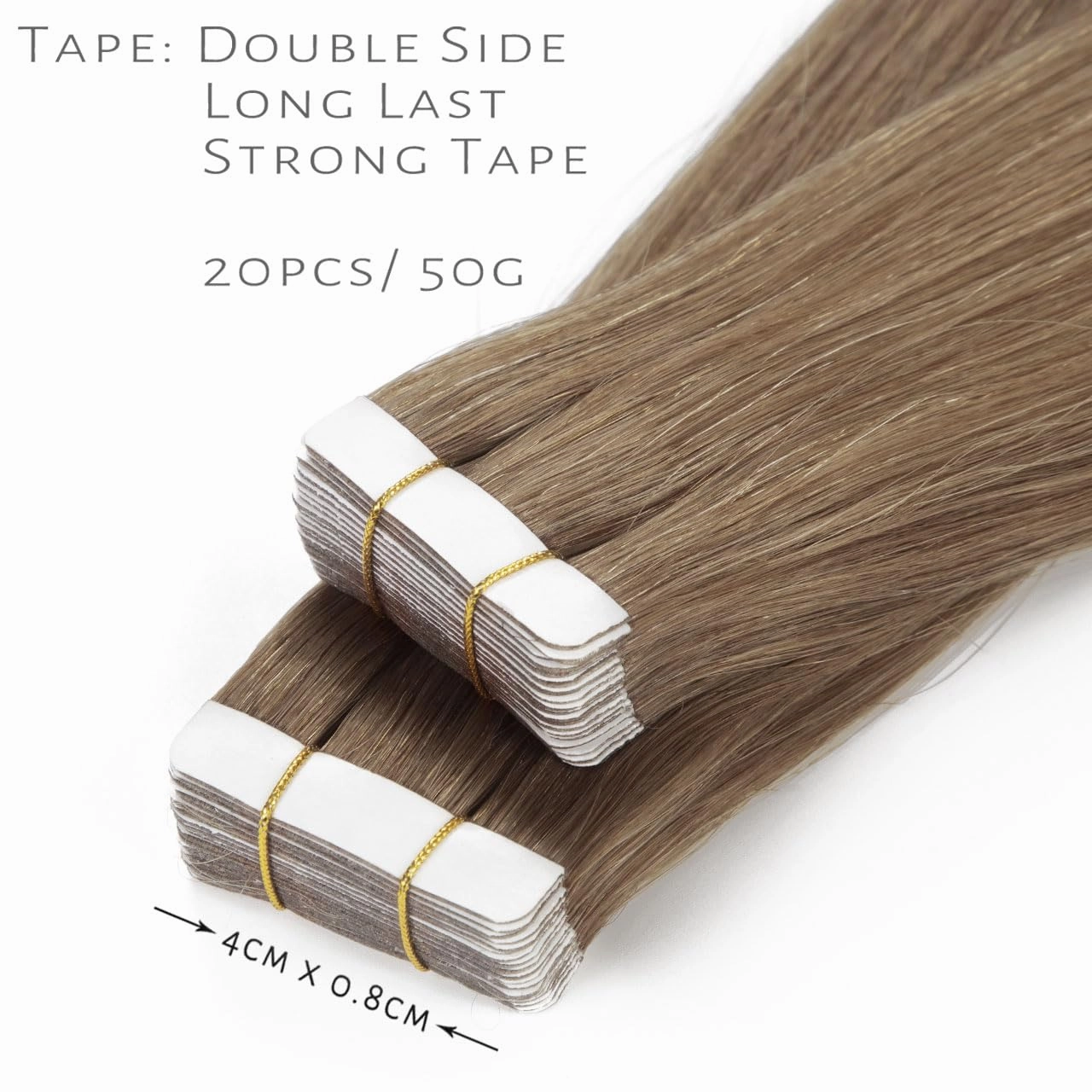 Lacer Hair Extensions Tape in Human Hair Chestnut Brown Skin Weft Remy Tape in Hair Extensions 14 Inch Full Thick Ends Adhesive Hair Pieces for Women 50g/20pcs