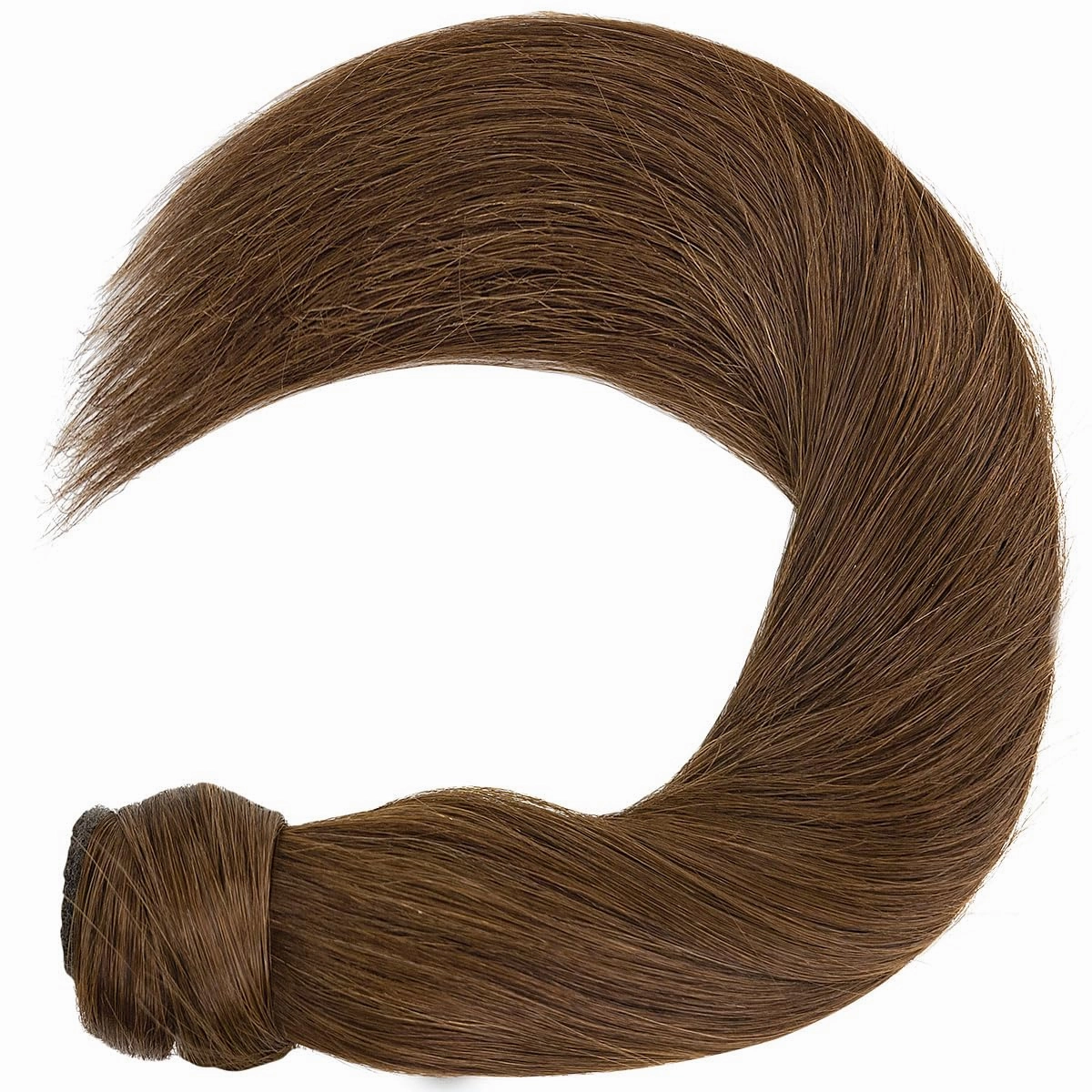 Lacer Wrap Around Ponytail Human Hair with Magic Paste Chocolate Brown Lace Weft 16 Inch Wrap Around Ponytail Human Hair Natural One Piece Real Hair Ponytails for Women 70 Grams