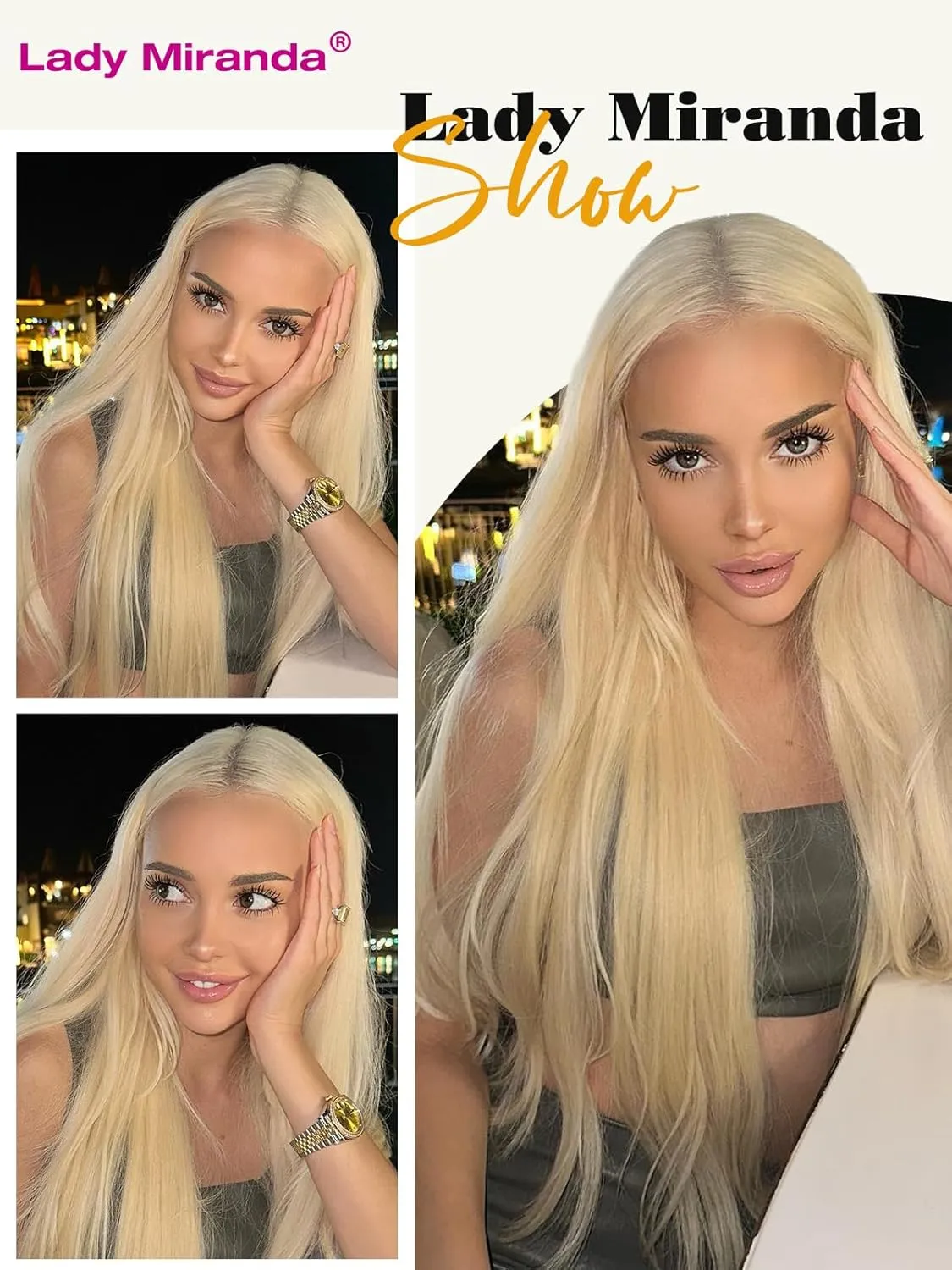 LADY MIRANDA 20 Inch 100g Blonde Human Hair Extensions-Double Weft with Micro Beads Invisible Weft, Genius Handmade Twin Tabs Wefts for All-Day Comfort & Natural-Looking(Blonde, 20 Inch)
