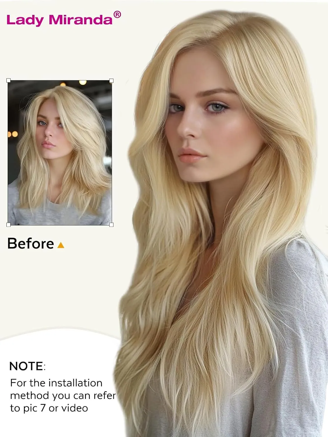 LADY MIRANDA 20 Inch 100g Blonde Human Hair Extensions-Double Weft with Micro Beads Invisible Weft, Genius Handmade Twin Tabs Wefts for All-Day Comfort & Natural-Looking(Blonde, 20 Inch)