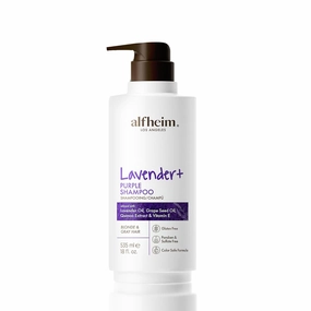 Lavender  Purple Shampoo | Moisturizing & Brass Control | Sulfate-Free, Color-Safe | For Blonde, Silver & Highlighted Hair | Infused with Lavender Oil & Vitamin E | 18 oz