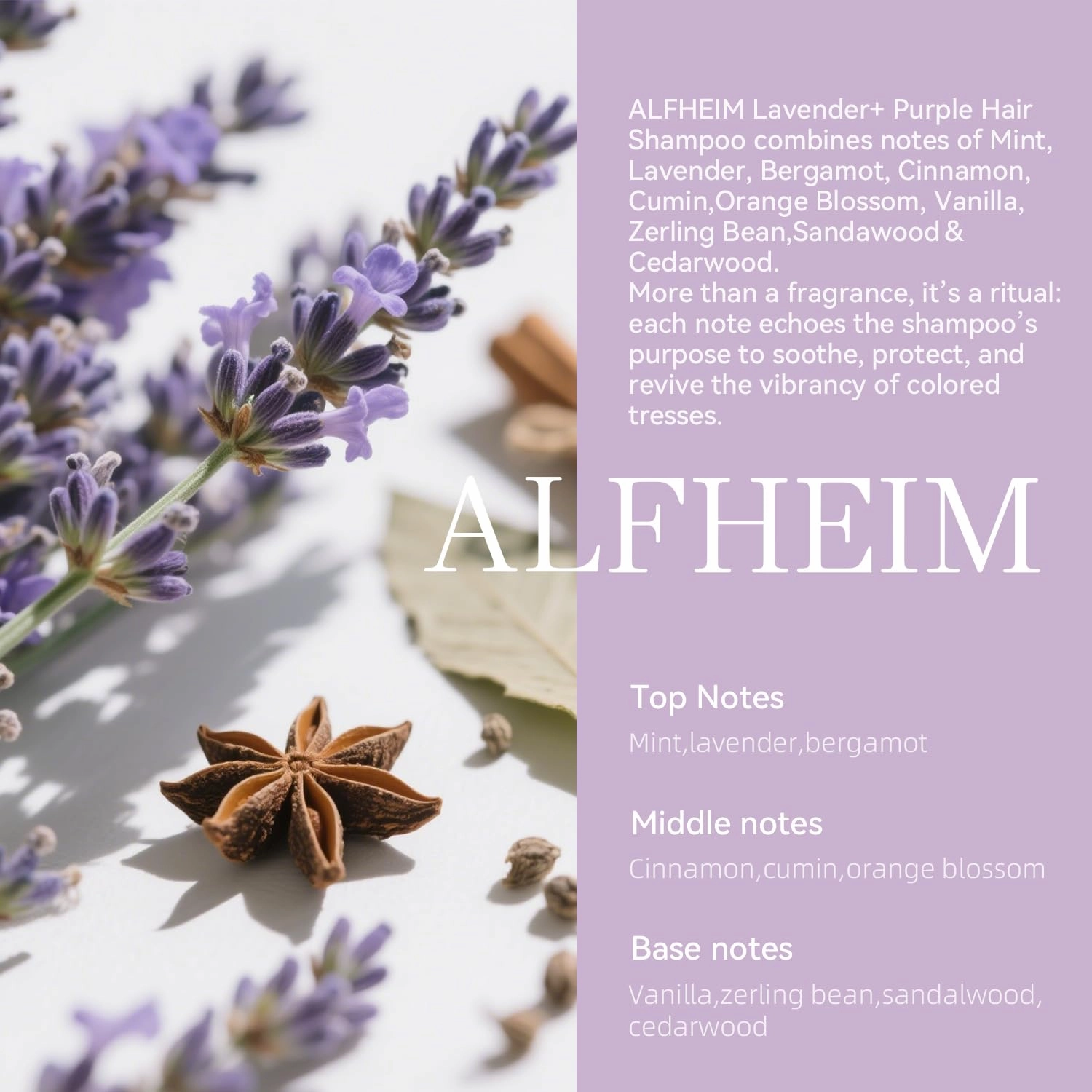 Lavender  Purple Shampoo | Moisturizing & Brass Control | Sulfate-Free, Color-Safe | For Blonde, Silver & Highlighted Hair | Infused with Lavender Oil & Vitamin E | 18 oz