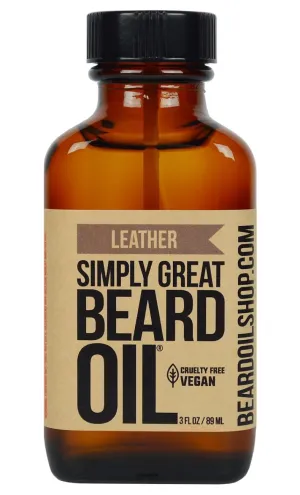 LEATHER Scented - Holiday Gifts - Stocking Stuffers - Beard Conditioner -3 Oz - Easy Applicator - Natural - Vegan and Cruelty Free Care for Beards - Gifts for Men