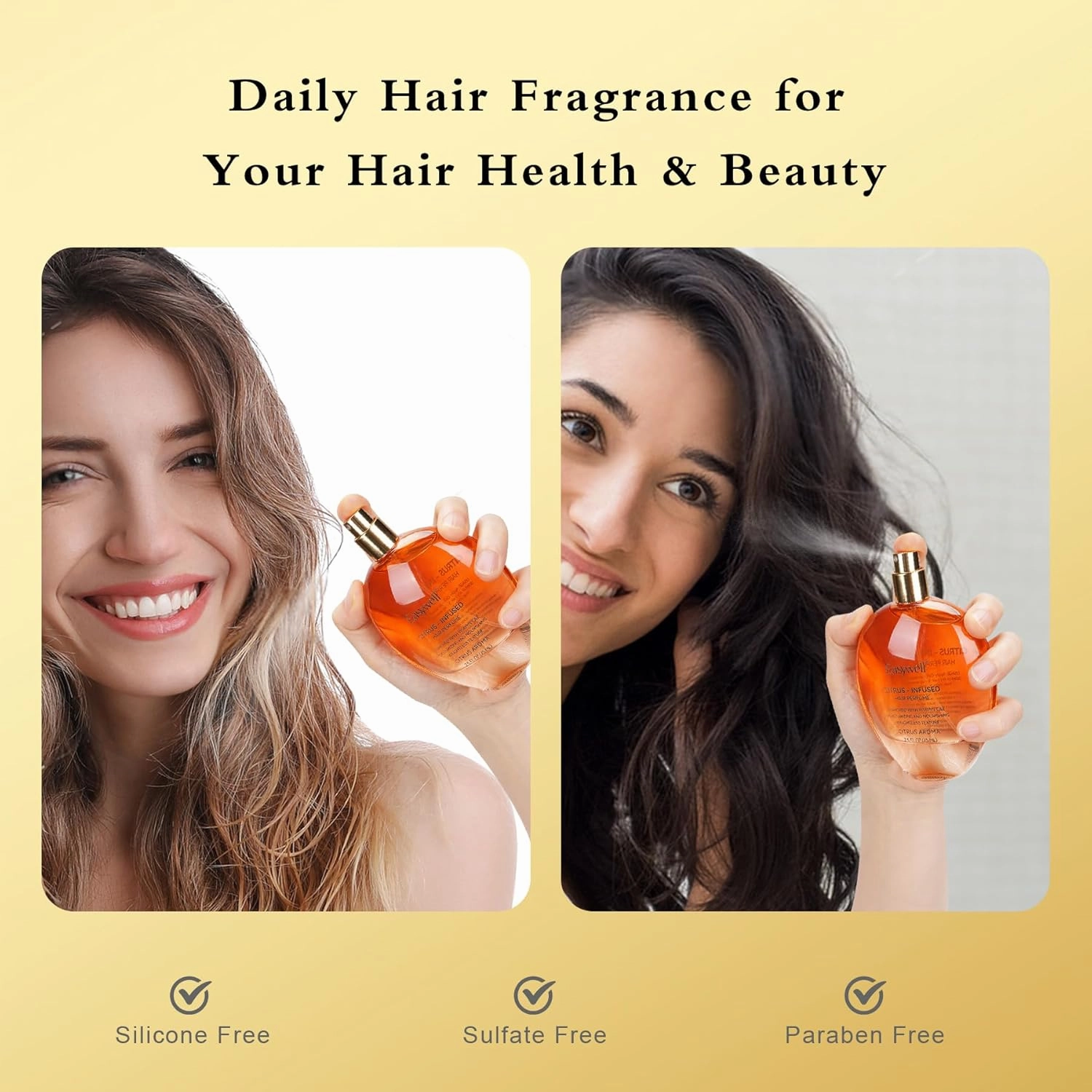 Leave In Conditioner Spray, Hair Perfume for Women, Hair Spray Women with Vitamin B5, Moisturizing & Nourishing Damaged Hair, Daily Hair Repair Mist, Citrus, 2.5 Fl Oz