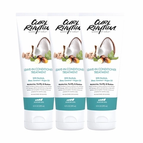 Leave-in Conditioner Treatment for Curly Hair - Moisturizing Frizz Free Shine with Shea Butter, Coconut & Argan Oil For Wavy, Kinky Coily Hair - Sulfate Free - 10 Fl Oz (3 Pack)
