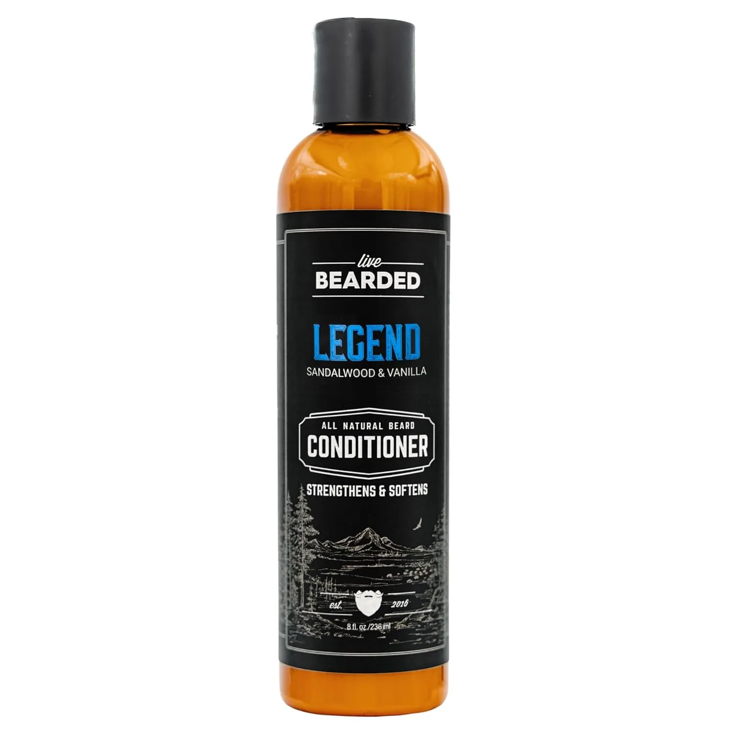 Live Bearded Beard Conditioner, 8 fl oz - Strengthens and Softens Facial Hair - Made in the USA - All-Natural Ingredients with Biotin, Caffeine | Legend Scent - Sandalwood, Vanilla