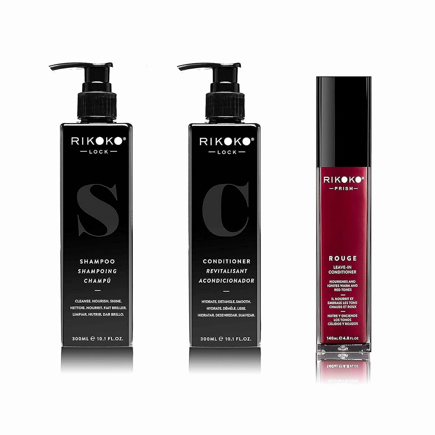 LOCK Coconut Shampoo Bundle with Coconut Conditioner and PRISM Rouge Pigmented Leave in Conditioner
