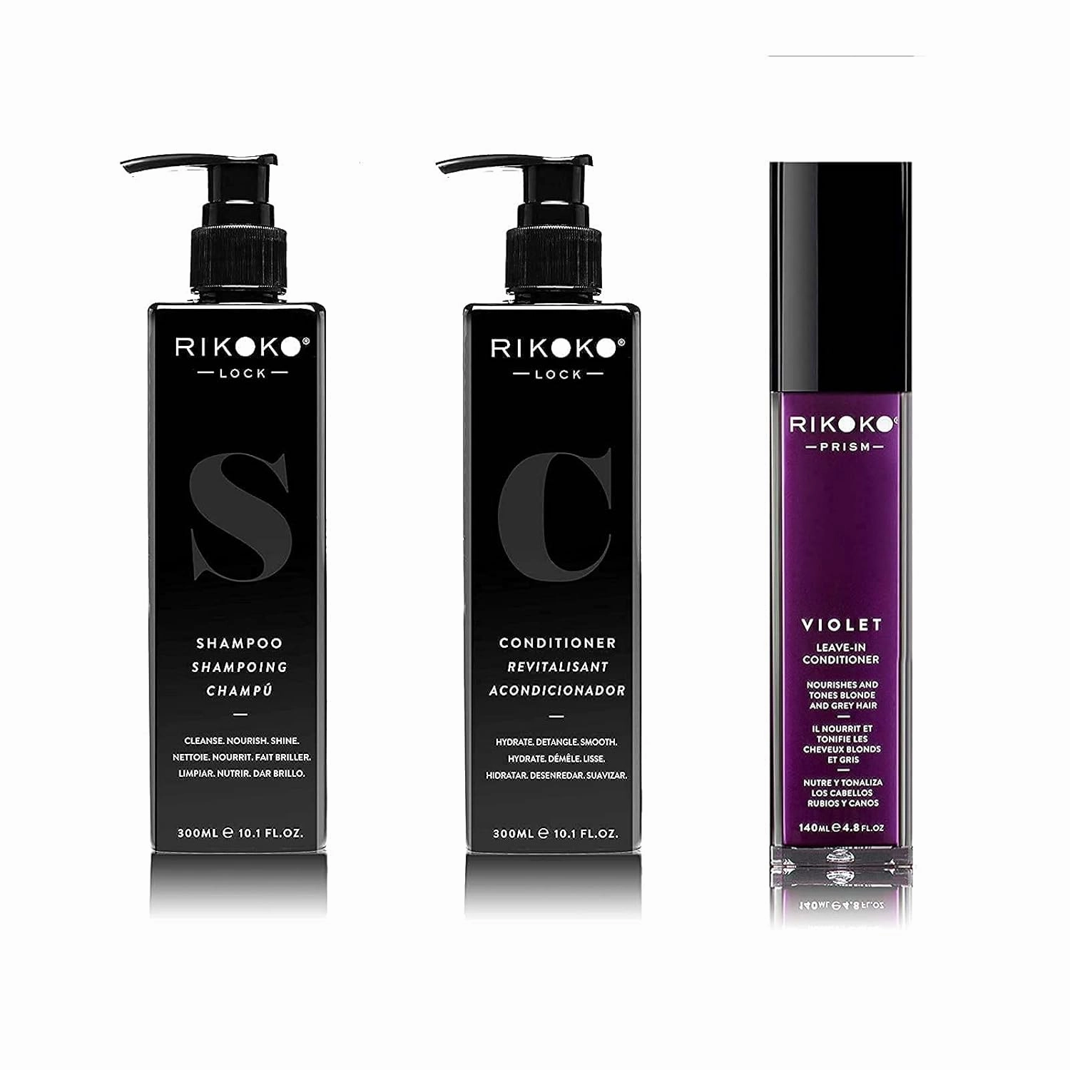 LOCK Coconut Shampoo Bundle with Coconut Conditioner and PRISM Violet Pigmented Leave in Conditioner