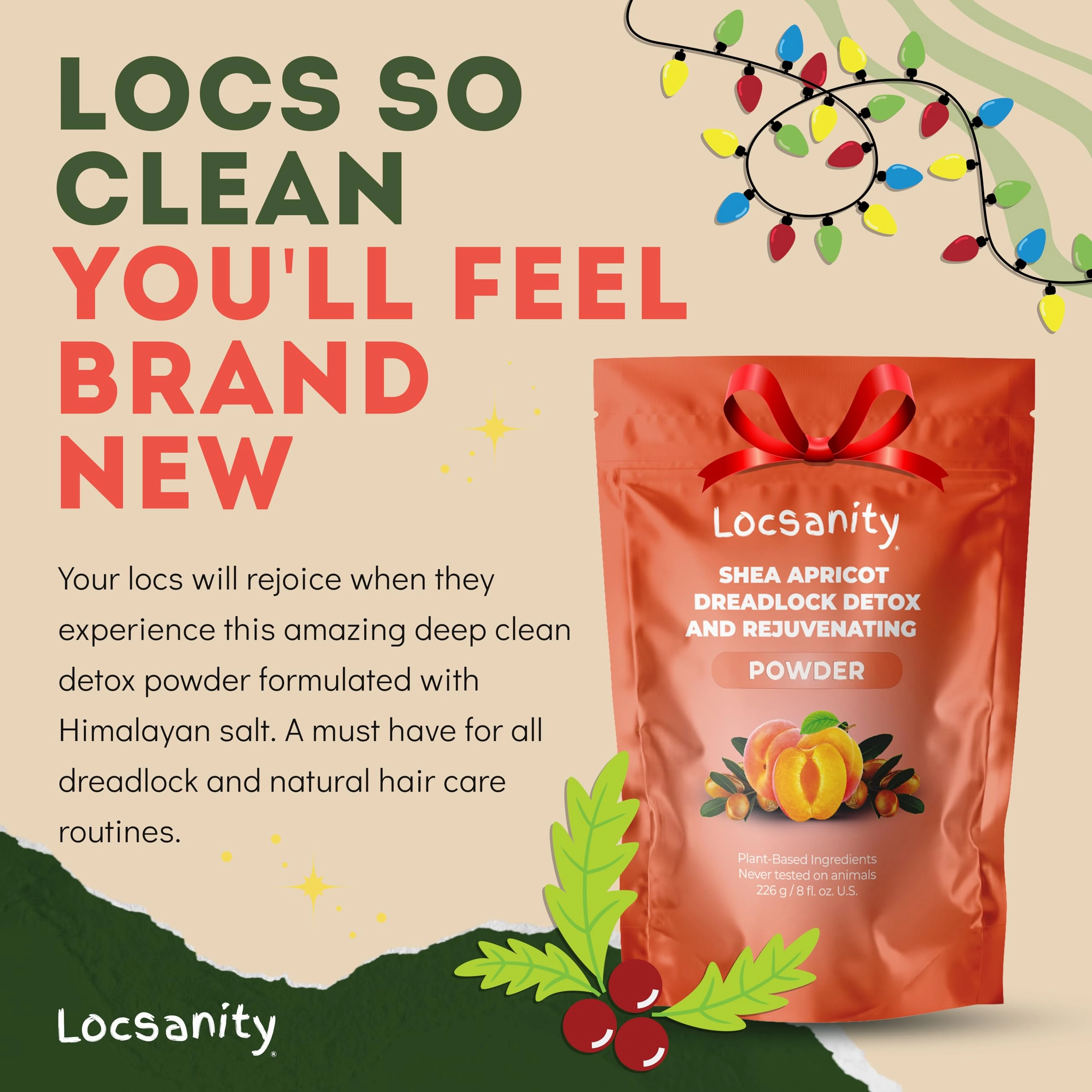 Locsanity Dreadlock Hair Scalp Detox - Deep Clean Dreadlock Powder, Cleansing Conditioner - Natural Hair Cleanser for Build Up - ACV Alternative, Loc Care and Maintenance Products