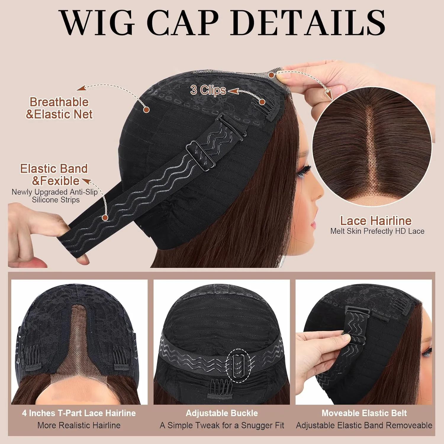 Long Reddish Brown Lace Wig for Women 26 Inch Wavy Curly Synthetic Wig T-Part Lace Hairline Natural Looking Heat Resistant Fiber for Daily Party cosplay Use