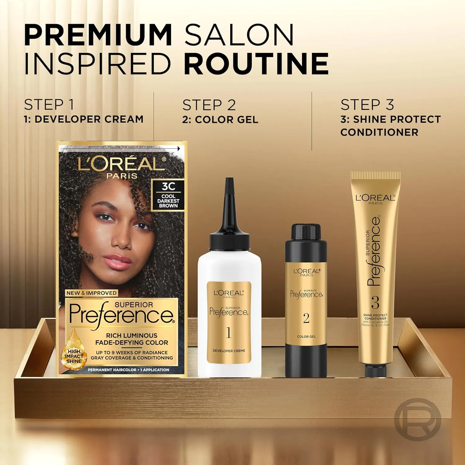 L'Oreal Paris Superior Preference Luminous Fade-Defying Permanent Hair Color, Hair Dye For Up to 9 Weeks of Radiance, Light Brown 6, 1 Hair Dye Kit (Pack of 2)
