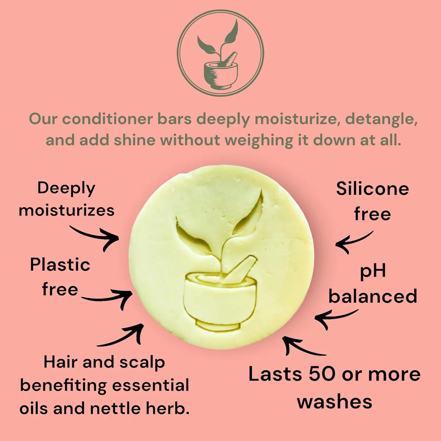 Lucky Locks | Pick Your Scent | Natural Conditioner Bar | Zero Waste Hair Care | Sulfate Free (Spring Blossom)