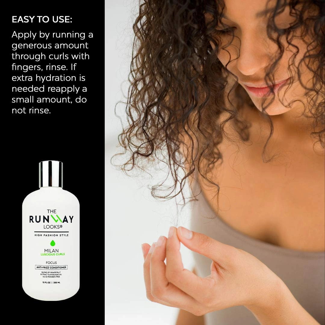 Luscious Curls Anti-Frizz Conditioner, Curls Definition & Shine With Grapefruit Extract, Anti-Frizz Care, Intense Hydration, Restores Hair Vibrancy (12oz)