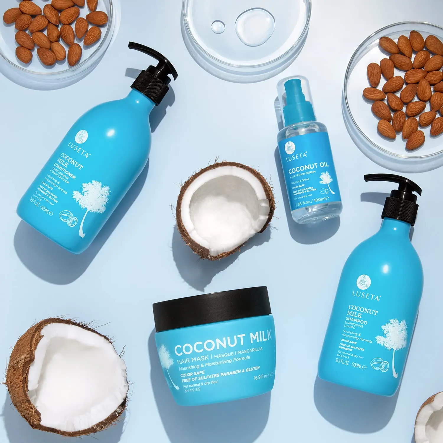 Luseta Coconut Milk Hair Mask 16.9 oz Hydrating Hair Treatment Repair & Restore Damaged Hair, Sulfate Free