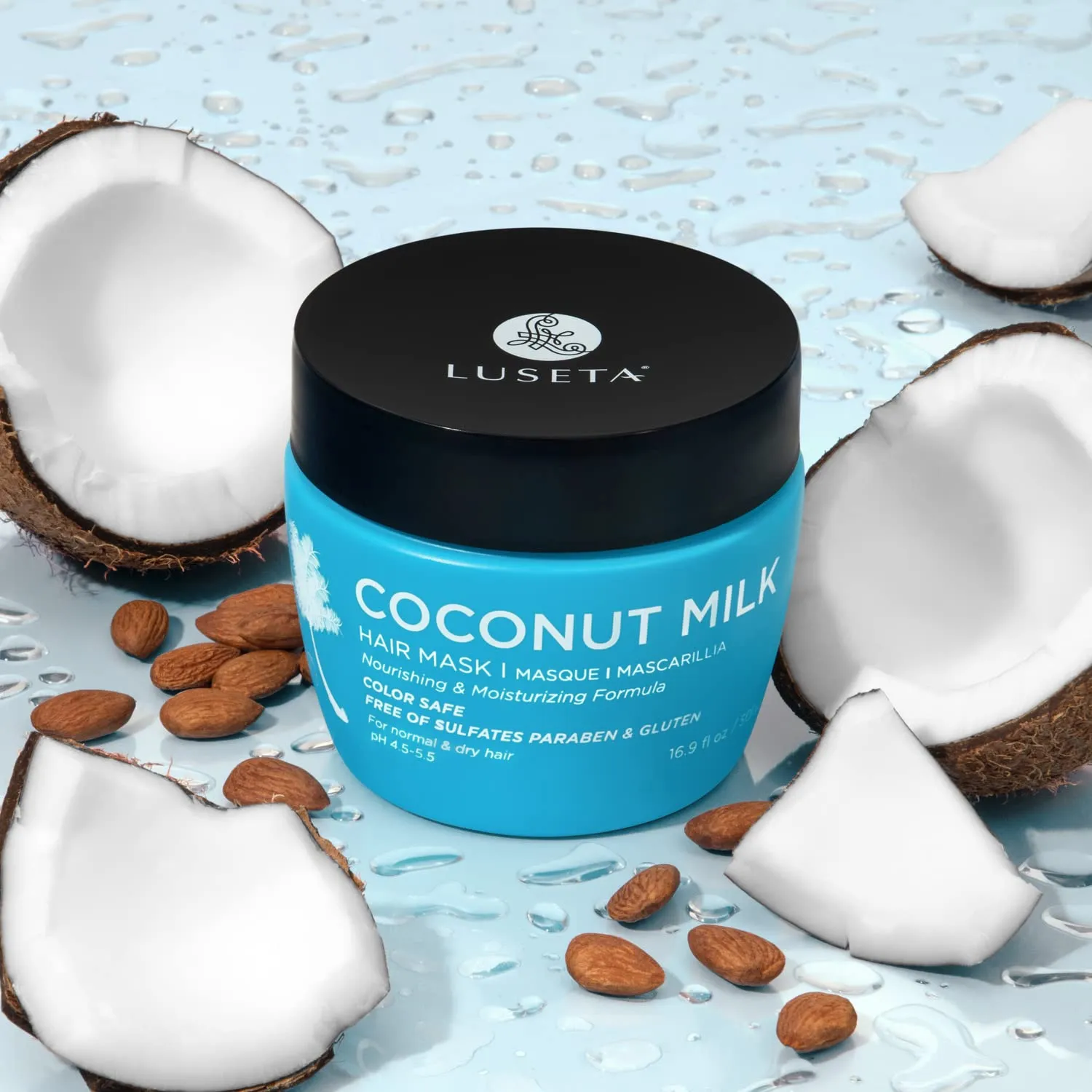 Luseta Coconut Milk Hair Mask 16.9 oz Hydrating Hair Treatment Repair & Restore Damaged Hair, Sulfate Free