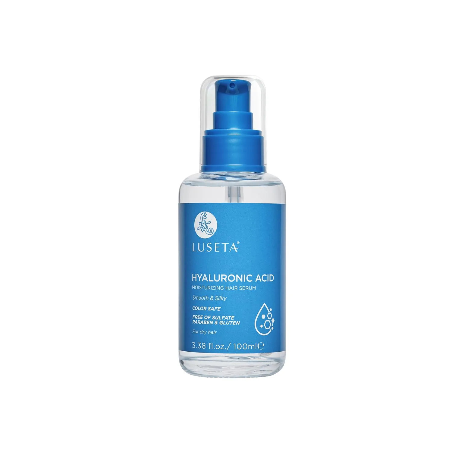 Luseta Hyaluronic Acid Moisturizing Hair Serum for Dry and Damaged Hair, Hair Oil Serum for Women Infused with Avocado Argan Oil and Shea Butter 3.38oz
