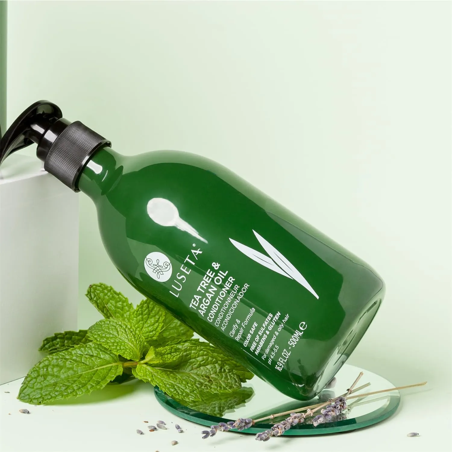 Luseta Tea Tree Oil Conditioner - Natural Anti Dandruff Treatment for Dry and Damaged Hair, Sulfate Free & Safe for Color Treated Hair 16.9oz