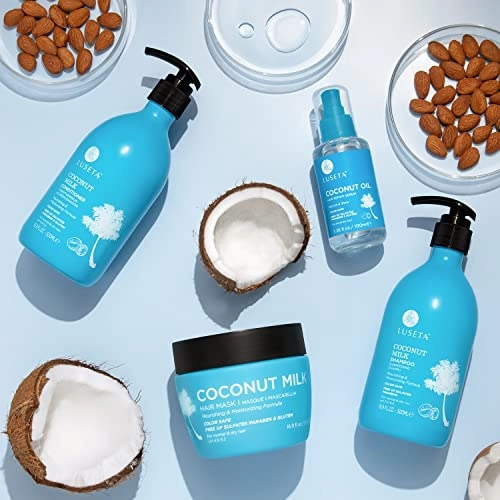 Luseta Coconut Milk Hair Mask 16.9 oz Hydrating Hair Treatment Repair & Restore Damaged Hair, Sulfate Free