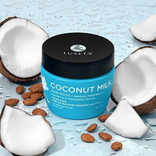 Luseta Coconut Milk Hair Mask 16.9 oz Hydrating Hair Treatment Repair & Restore Damaged Hair, Sulfate Free