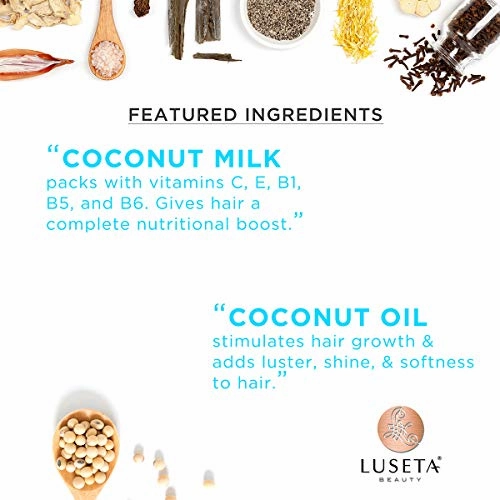 Luseta Coconut Milk Shampoo, Nourishing & Moisturizing Hair, Sulfate & Paraben Free, Keratin & Color Safe, 33.8oz Each
