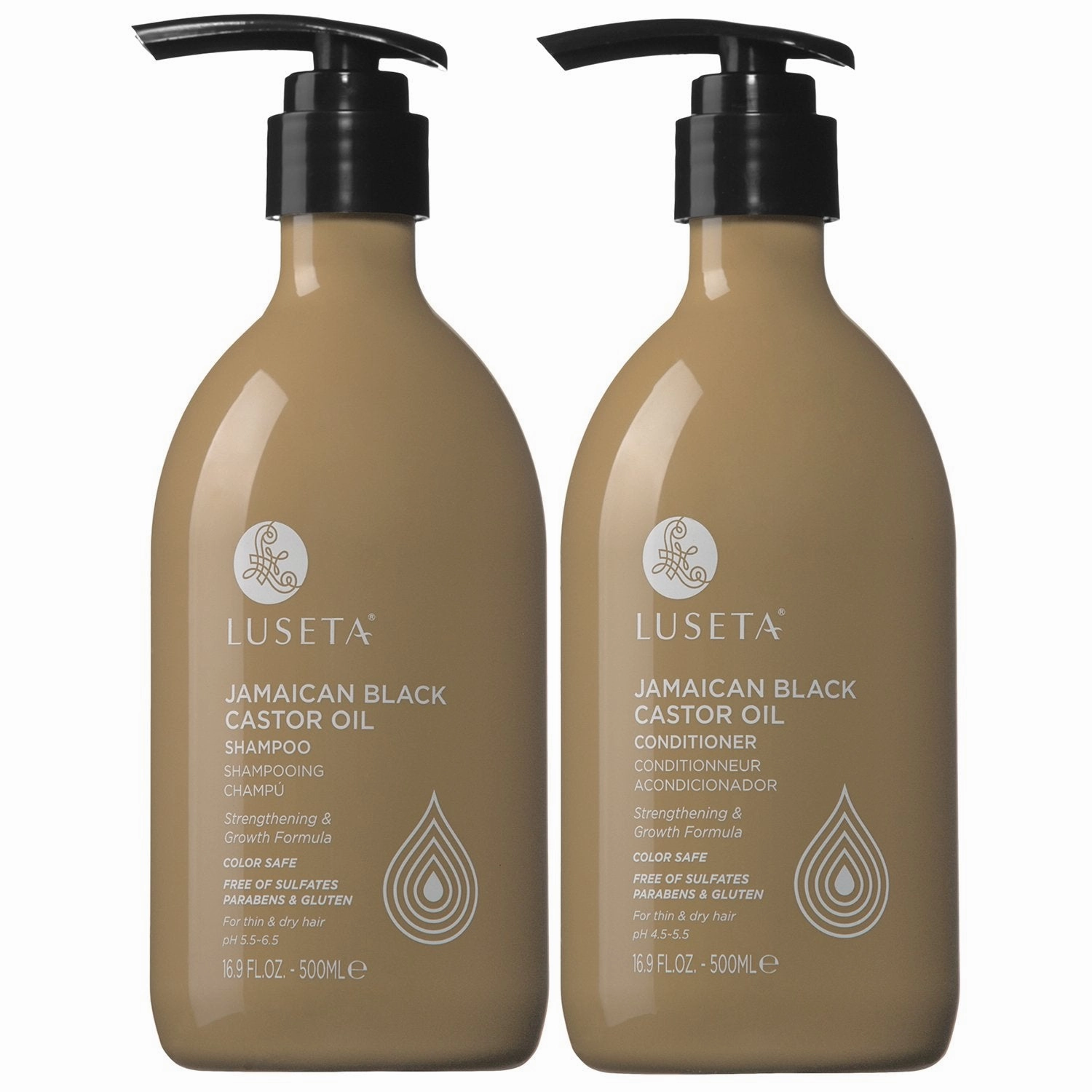 Luseta Hyaluronic Acid Moisturizing Shampoo & Conditioner Set for Dry and Damaged Hair, Sulfate Free Shampoo and Conditioner for Women Infused with Argan Oil and Shea Butter Paraben-Free 2 X 1.01Oz