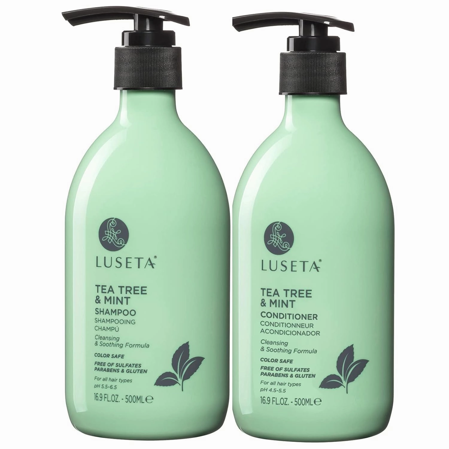 Luseta Hyaluronic Acid Moisturizing Shampoo & Conditioner Set for Dry and Damaged Hair, Sulfate Free Shampoo and Conditioner for Women Infused with Argan Oil and Shea Butter Paraben-Free 2 X 1.01Oz