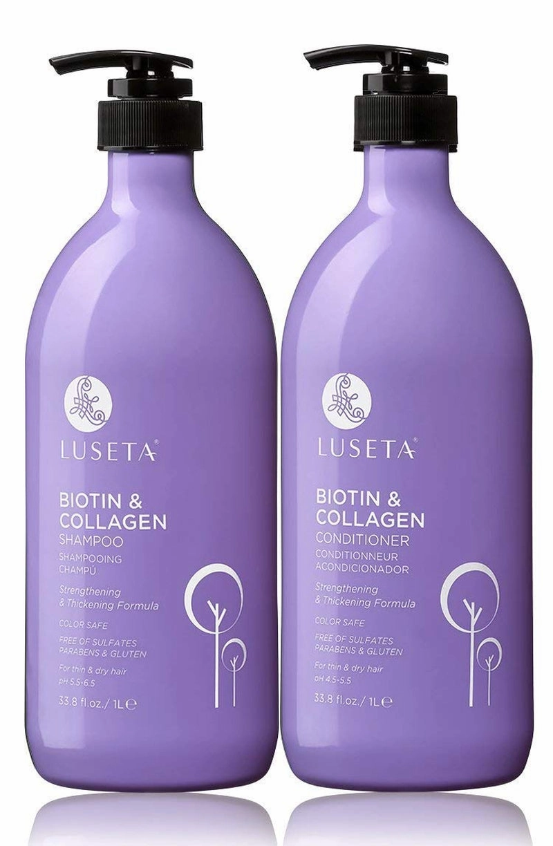 Luseta Hyaluronic Acid Moisturizing Shampoo & Conditioner Set for Dry and Damaged Hair, Sulfate Free Shampoo and Conditioner for Women Infused with Argan Oil and Shea Butter Paraben-Free 2 X 1.01Oz