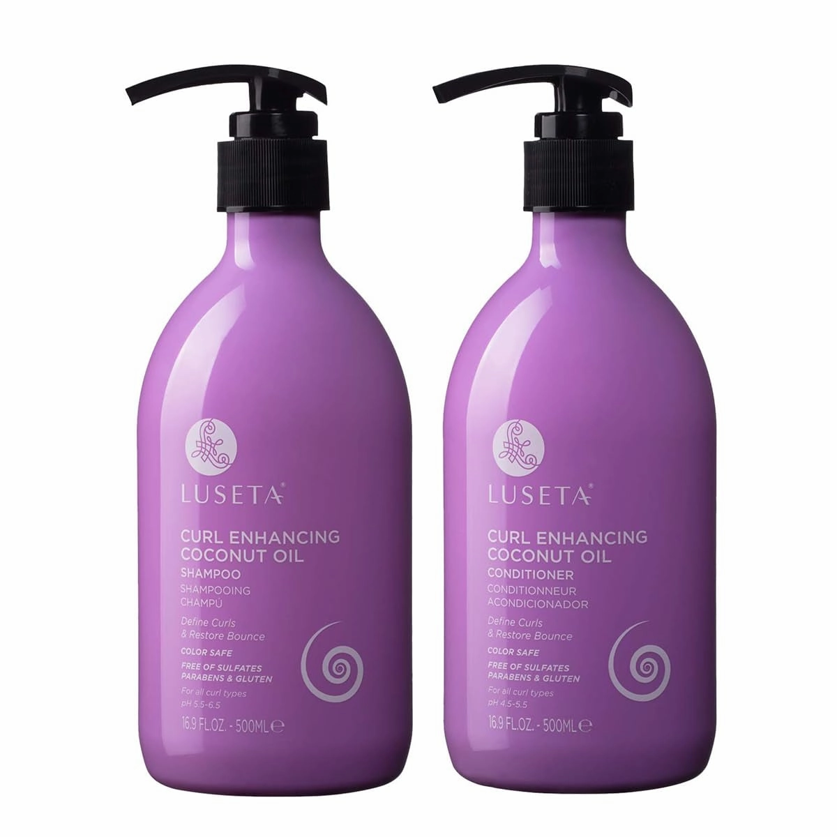 Luseta Hyaluronic Acid Moisturizing Shampoo & Conditioner Set for Dry and Damaged Hair, Sulfate Free Shampoo and Conditioner for Women Infused with Argan Oil and Shea Butter Paraben-Free 2 X 1.01Oz