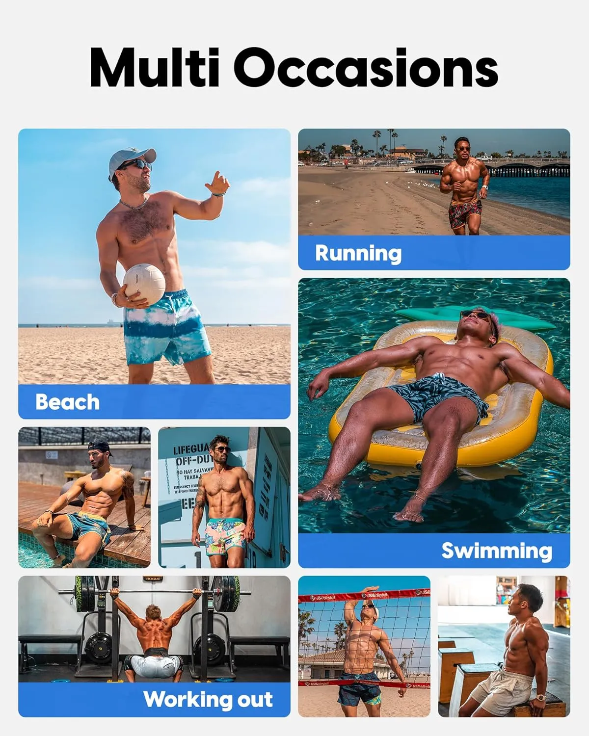 maamgic Men's Swim Trunks with Compression Liner 5.5 inch Beach Shorts Quick Dry Bathing Suits with Zipper Pocket