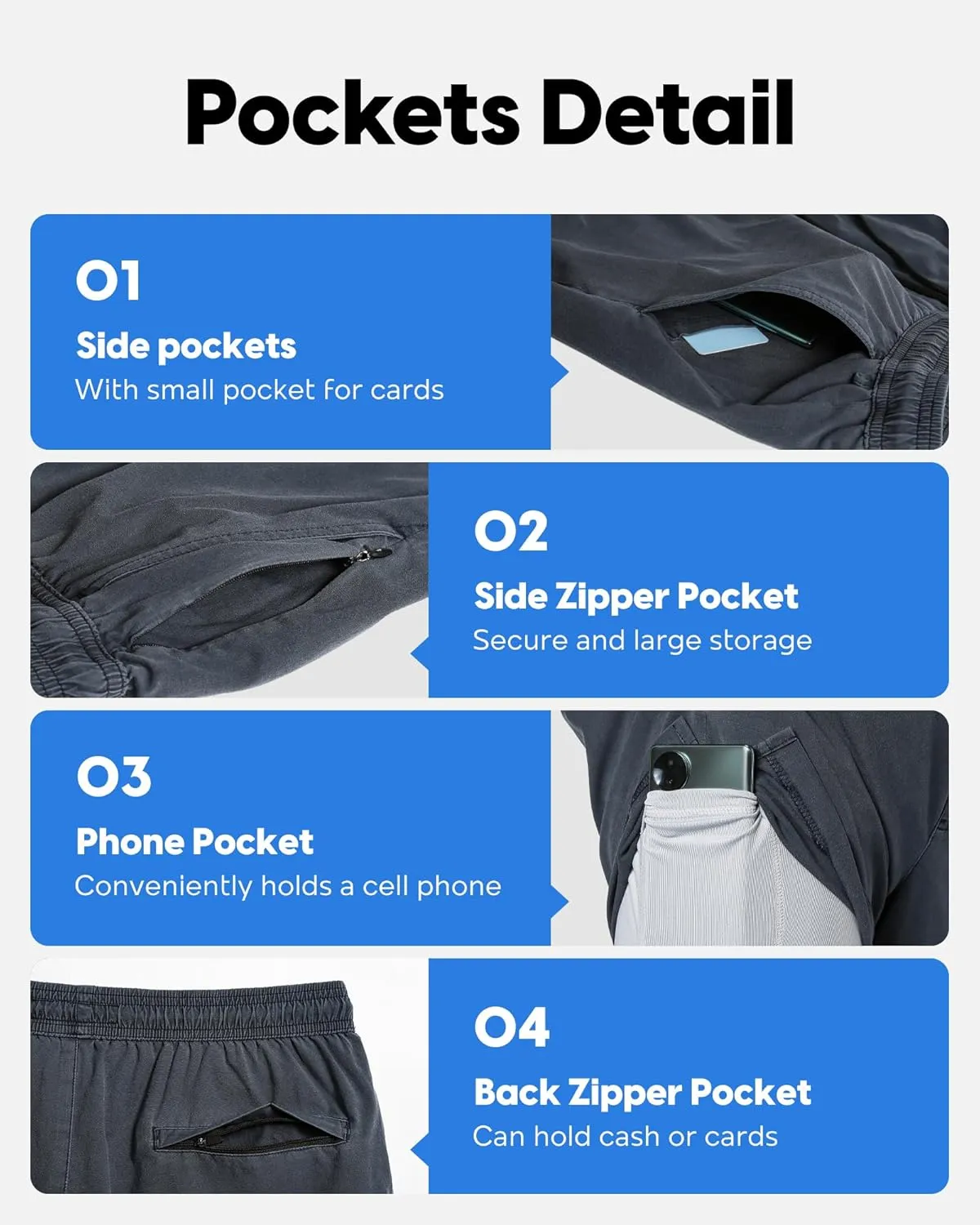 maamgic Men's Swim Trunks with Compression Liner 5.5 inch Beach Shorts Quick Dry Bathing Suits with Zipper Pocket