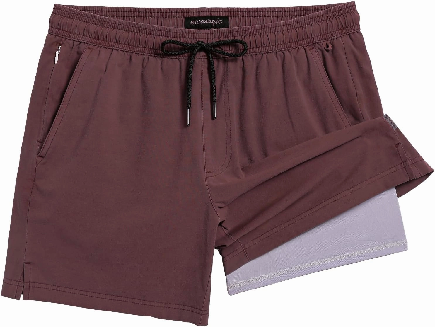 maamgic Men's Swim Trunks with Compression Liner 5.5 inch Beach Shorts Quick Dry Bathing Suits with Zipper Pocket