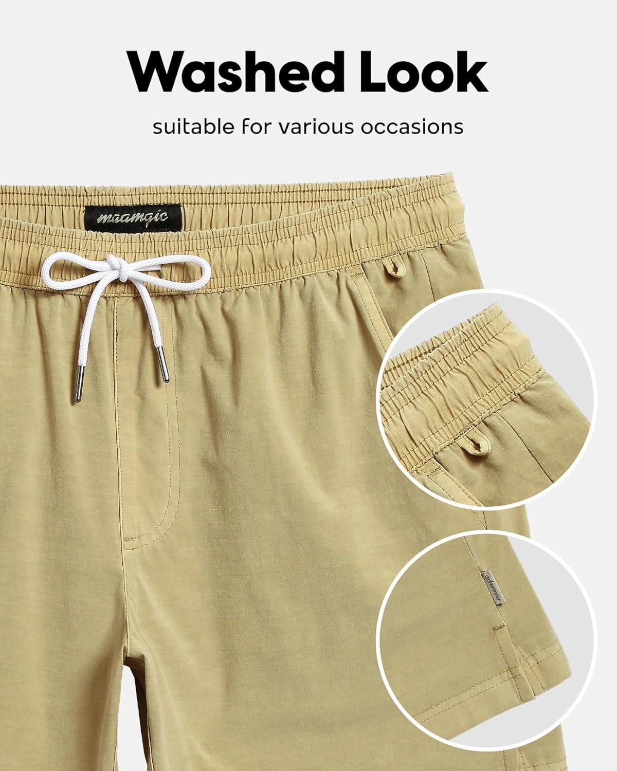 maamgic Men's Swim Trunks with Compression Liner 5.5 inch Beach Shorts Quick Dry Bathing Suits with Zipper Pocket