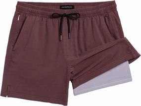 maamgic Men's Swim Trunks with Compression Liner 5.5 inch Beach Shorts Quick Dry Bathing Suits with Zipper Pocket