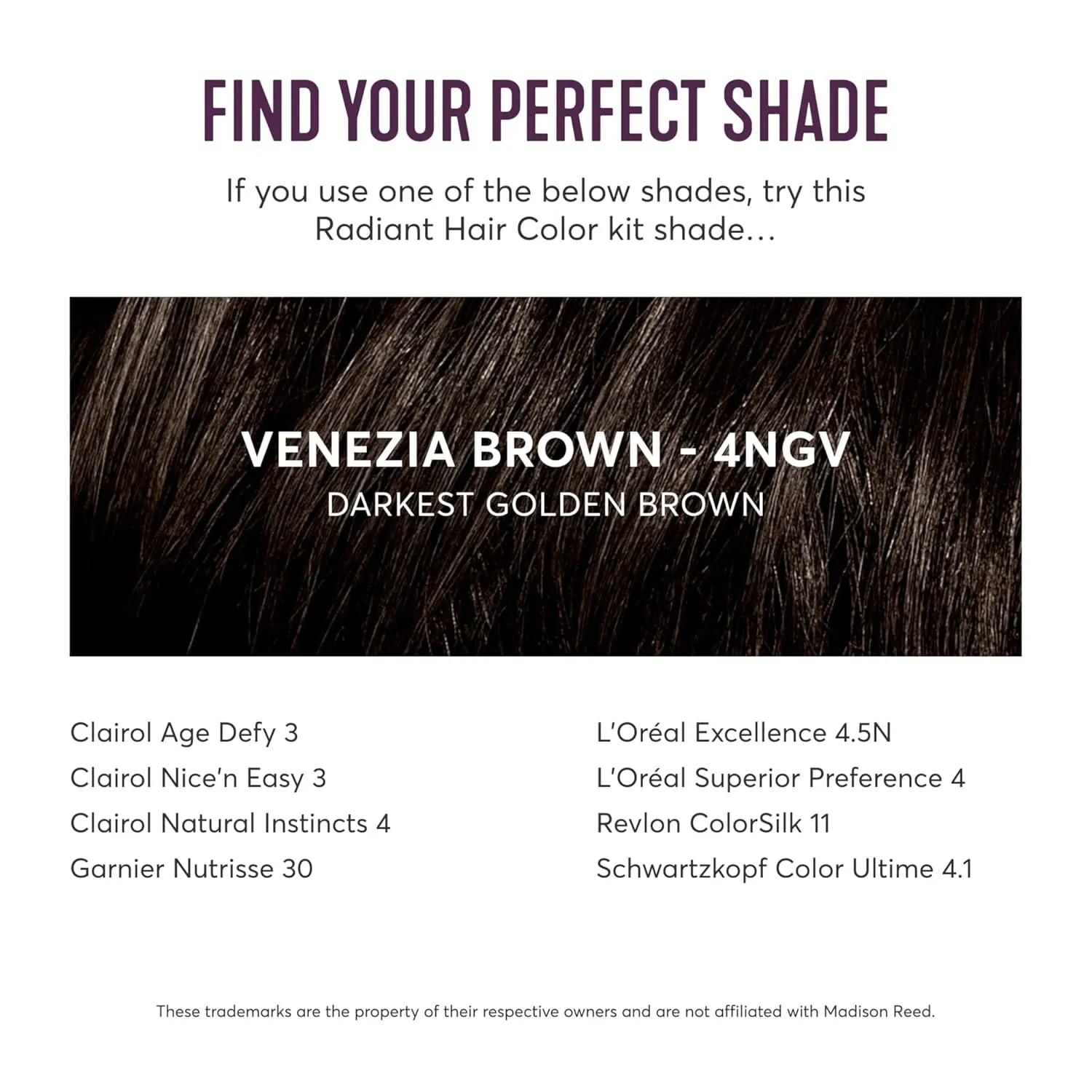 Madison Reed Radiant Hair Color Kit, Darkest Golden Brown for 100% Gray Coverage, Ammonia-Free, 4NGV Venezia Brown, Permanent Hair Dye, Pack of 2