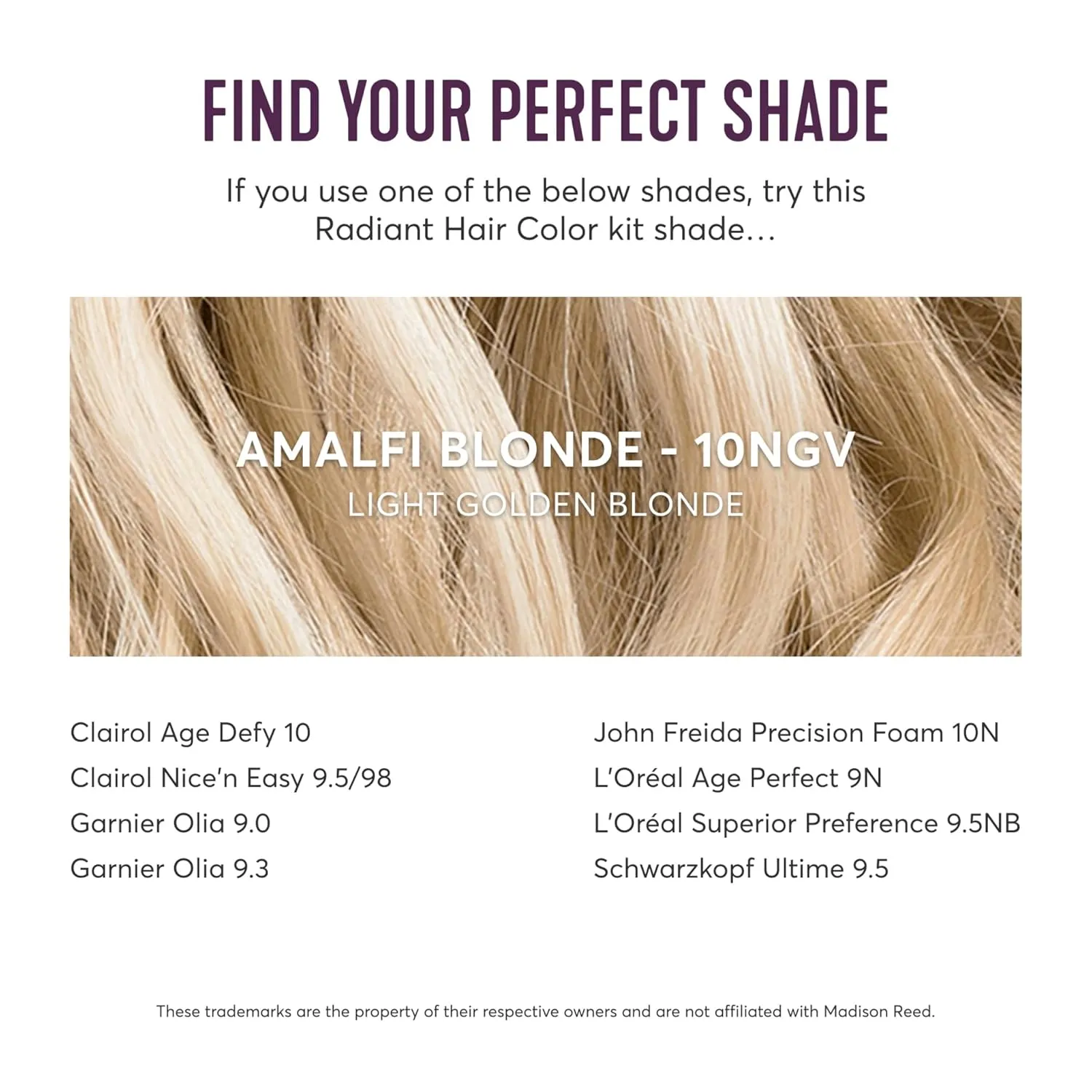 Madison Reed Radiant Hair Color Kit, Light Golden Blonde for Superior Gray Coverage, Ammonia-Free, 10NGV Amalfi Blonde, Permanent Hair Dye, Pack of 1