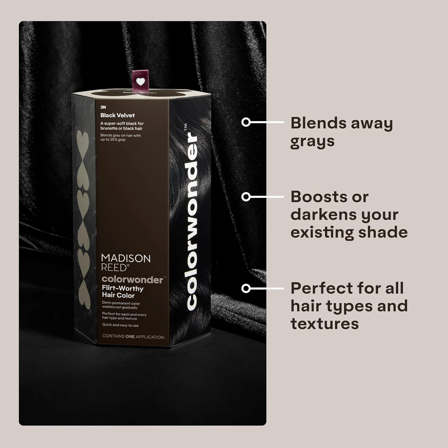 Madison Reed colorwonder Demi-Permanent Hair Color, Effortless At-Home Hair Dye, Ammonia-Free, Cruelty-Free, Black Velvet (3N Soft Black), Pack of 2