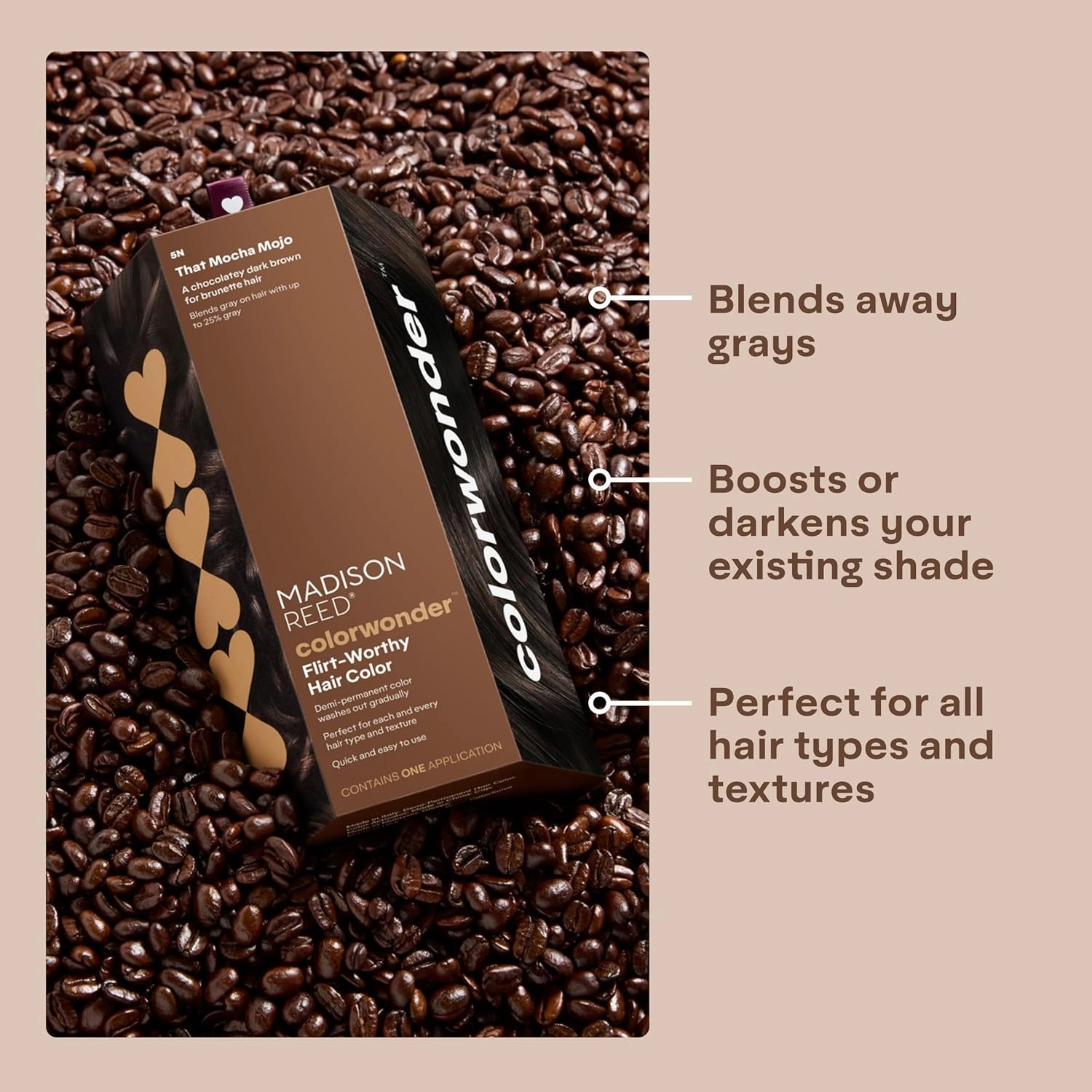 Madison Reed colorwonder Demi-Permanent Hair Color, Effortless At-Home Hair Dye, Ammonia-Free, Cruelty-Free, That Mocha Mojo (5N Dark Brown), Pack of 1