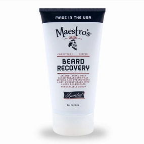 Maestro's Classic Beard Recovery Tube – Spirited Blend Moisturizer & Conditioner for Men | Hydrates, Softens & Revives | For All Hair Types & Daily Care, 8 oz