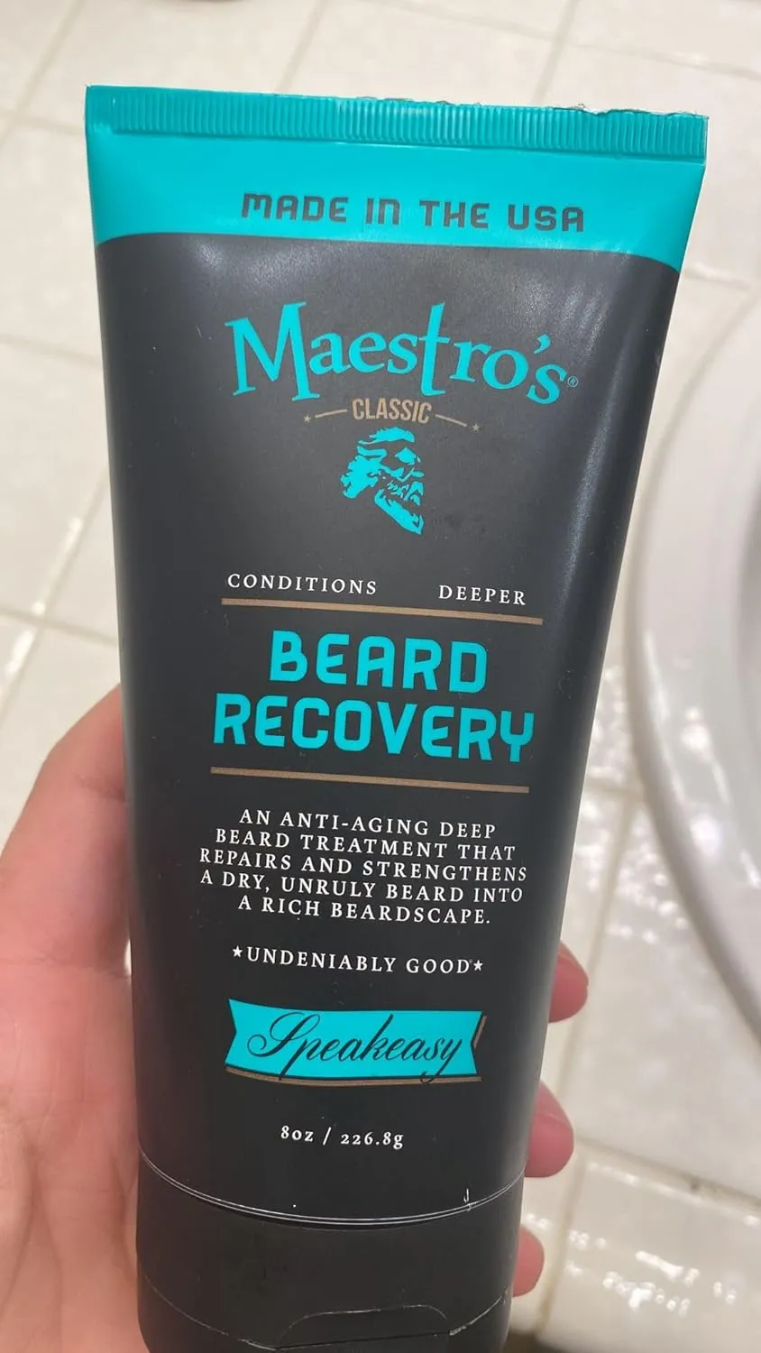 Maestro's Classic Beard Recovery Tube – Mark of a Man Blend | Beard Moisturizer for All Hair Types | Hydrating, Soothing & Softening Beard Conditioner for Men, 8 Ounce
